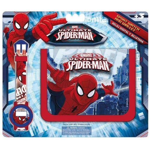 Set Orologio da Polso e Portafogli Spiderman