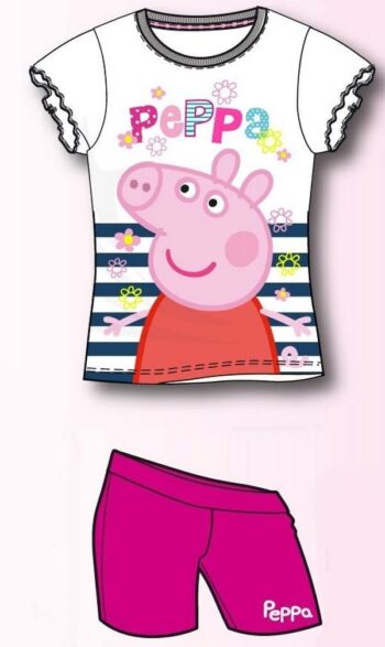 Completo estivo bimba T-shirt & Short Peppa Pig "tra le righe"