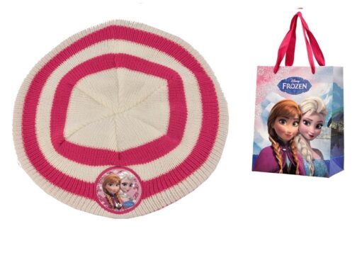 Basco in maglia a righe con bustina regalo Disney Frozen