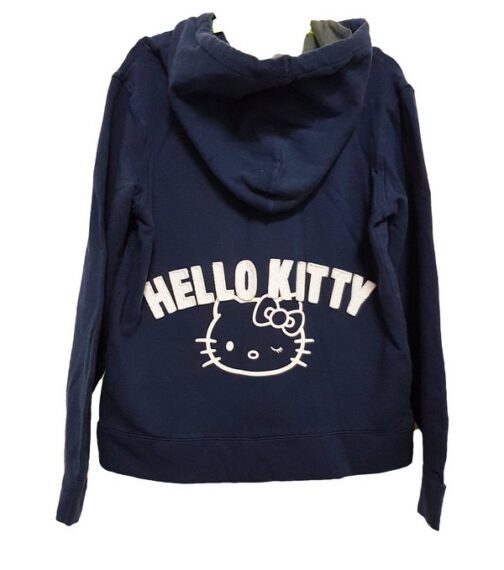 Felpa blu con cappuccio e zip Hello Kitty