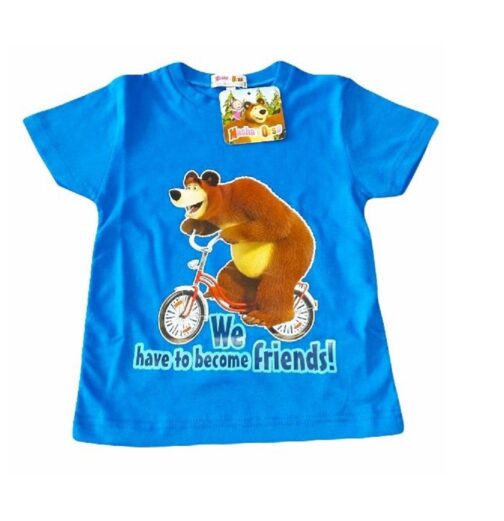 T-shirt bimbo Masha e Orso Bike