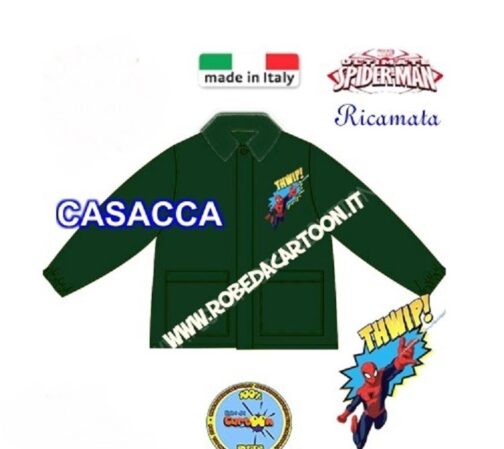 Casacca scuola elementare Spiderman nera