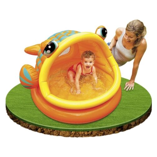 Piscina pesce Intex con parasole e paravento