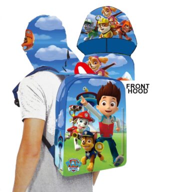 Zaino asilo Paw Patrol All Paws con cappuccio impermeabile