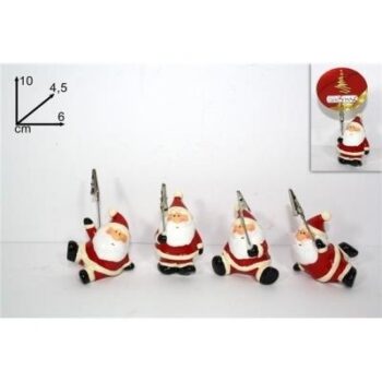 Set Natalizio da 12 portabiglietti Babbo Natale