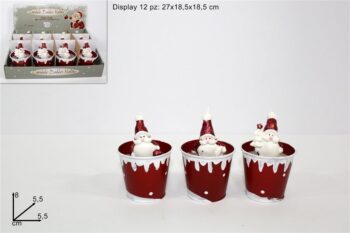 Set 12 Candele Babbo Natale