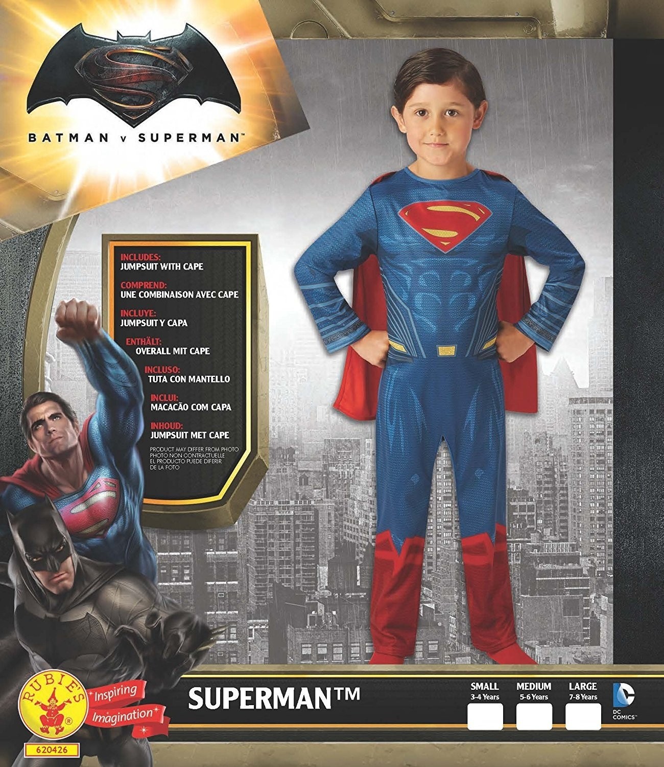 Costume di Carnevale Superman 11 12 13 14 anni eroe vestito bambino  maschera 