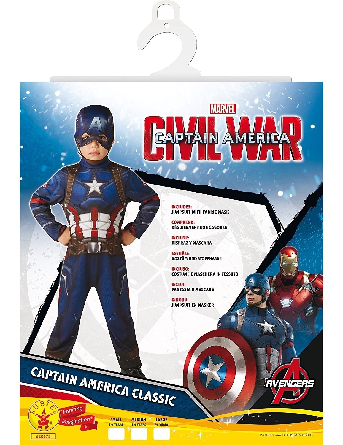 Costume Capitan America Classic 5-6 Anni-Costumi Di Carnevale E Mas