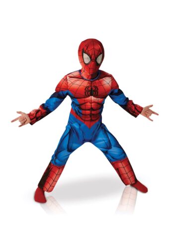 Costume bimbo Spiderman Deluxe con muscoli
