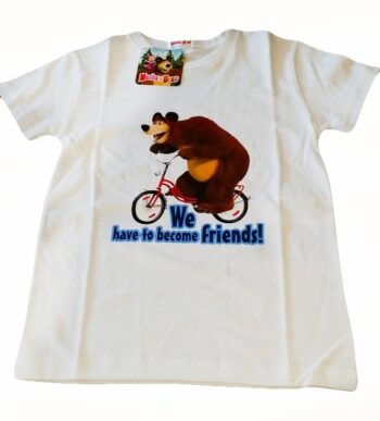 T-shirt bimbo Masha e Orso Bike
