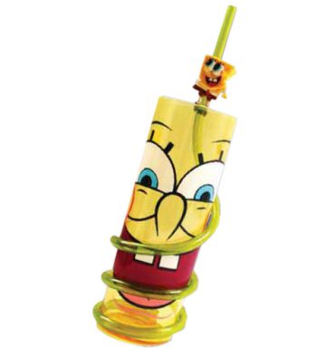 Bicchiere con cannuccia Spongebob