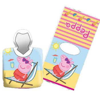 Accappatoio poncho con cappuccio Peppa Pig Beach