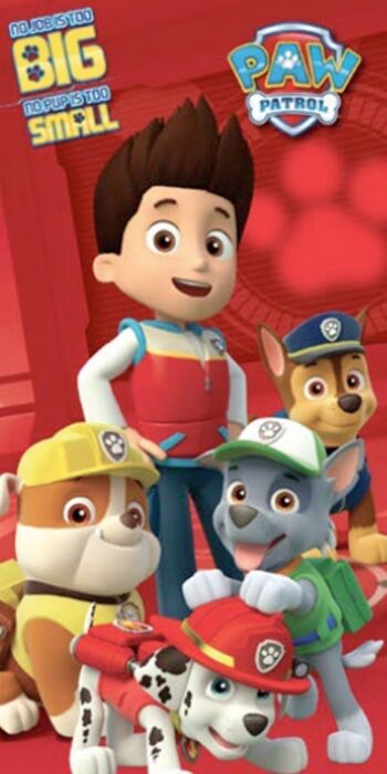 Paw Patrol - Asciugamano telo mare per bambini in microfibra No Job is too Big!