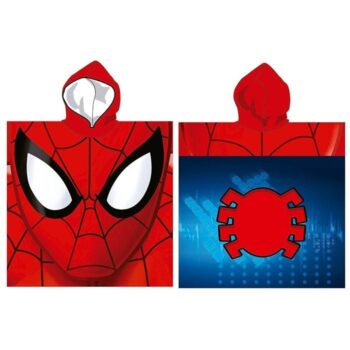 Accappatoio poncho Spiderman in microfibra