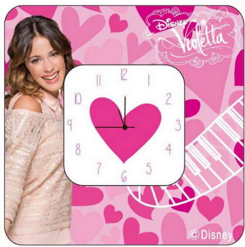 Orologio Sveglia quadrato in legno Violetta