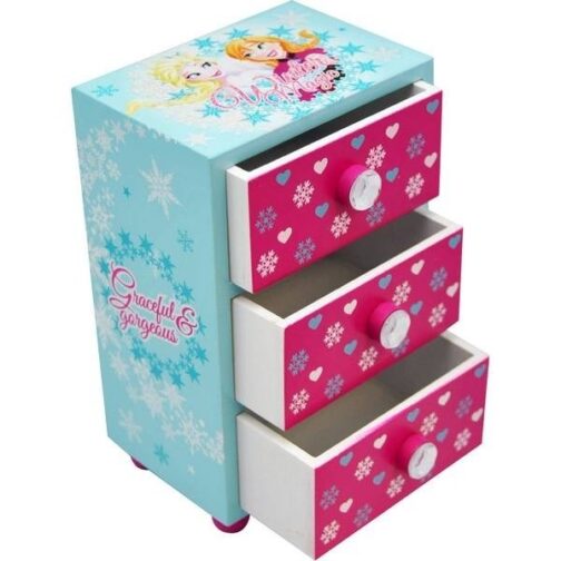 Portagioie in legno con cassetti Disney Frozen Winter