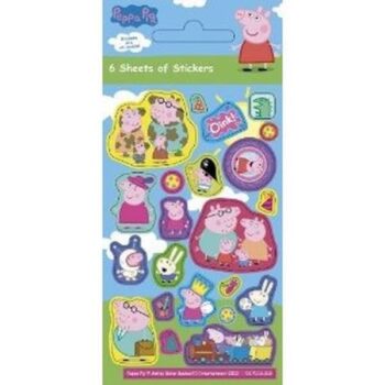 Confezione da 6 fogli con adesivi Peppa Pig