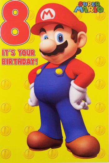 Biglietto Auguri XL Super Mario 8 anni