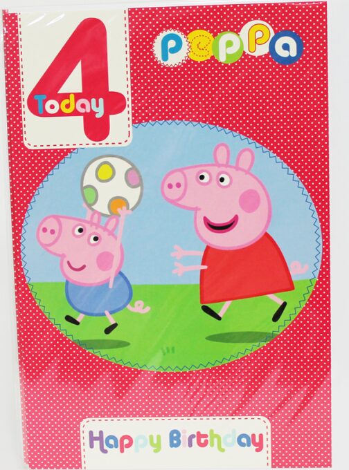 Biglietto Auguri XL Peppa Pig 4 anni