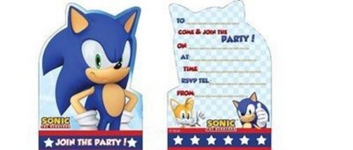 Inviti festa Sonic The Hedgehog