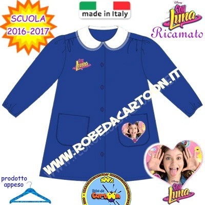 Grembiule blu per bambina Disney Minnie scuola colletto rimovibile topolina