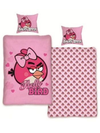 Parure copripiumino reversibile Angry Birds Pink