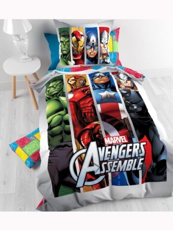 Parure copripiumino singolo Marvel Avengers 100% cotone