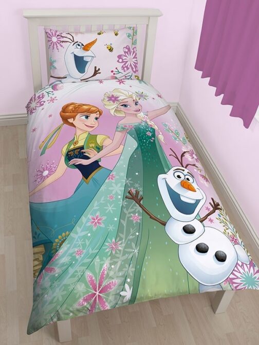 Parure copripiumino singolo double-face Disney Frozen Fever