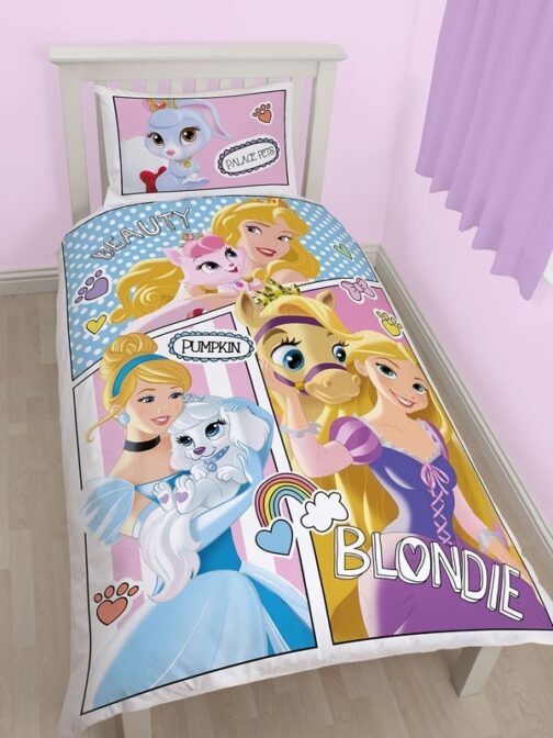 Parure copripiumino singolo Principesse Disney Palace Pets