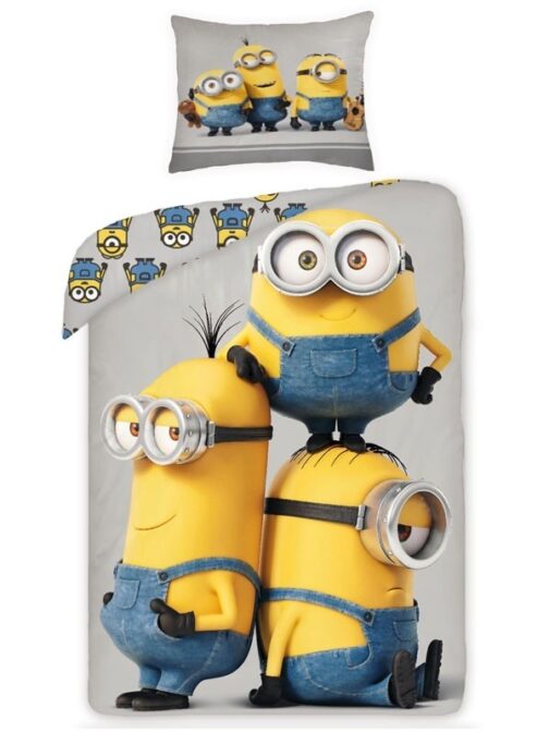 Parure copripiumino singolo Minions Trio 100% cotone