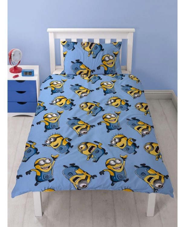 Parure copripiumino letto singolo Minions “Bello!” Reversibile 2 in 1