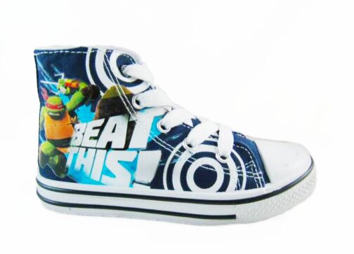 Sneakers alte Tartarughe Ninja in tela tipo Converse