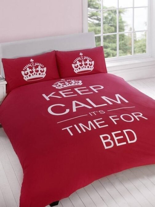 Parure copripiumino matrimoniale reversibile Keep Calm It's time for bed