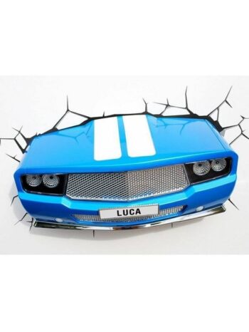 Luce da parete 3D a LED Auto Classica blu