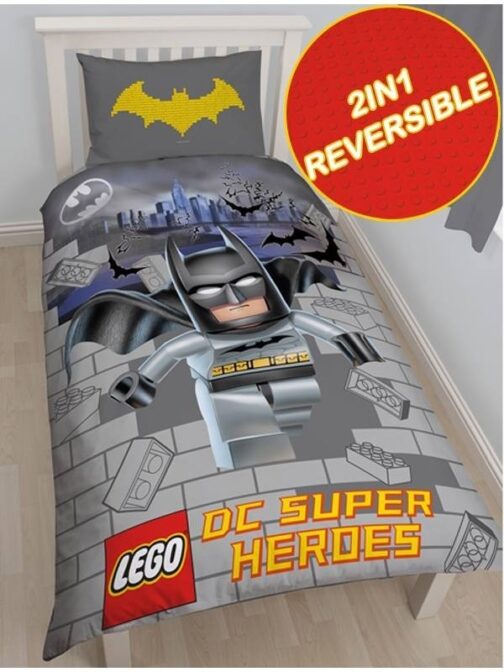 Parure copripiumino singola reversibile Lego DC Batman