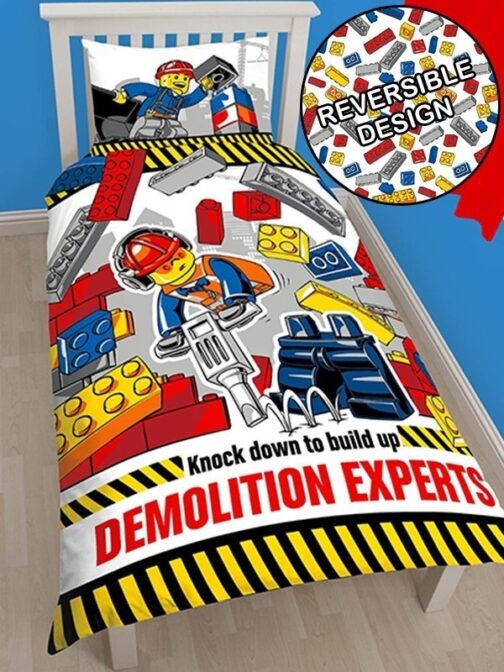 Lego City - Parure Copripiumino singolo double-face Demolition