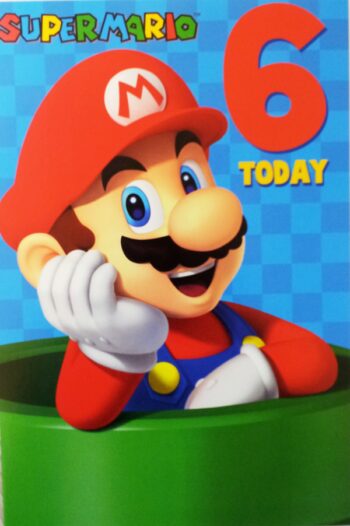 Biglietto Auguri XL Super Mario 6 anni