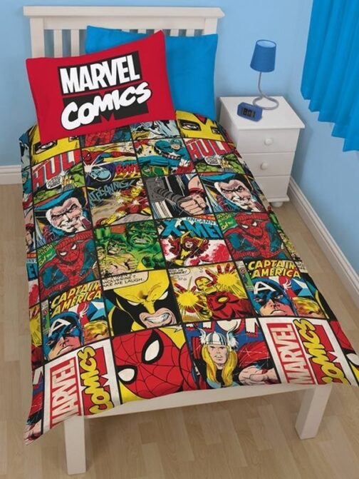 Parure copripiumino singolo reversibile Marvel Heroes "Defenders"