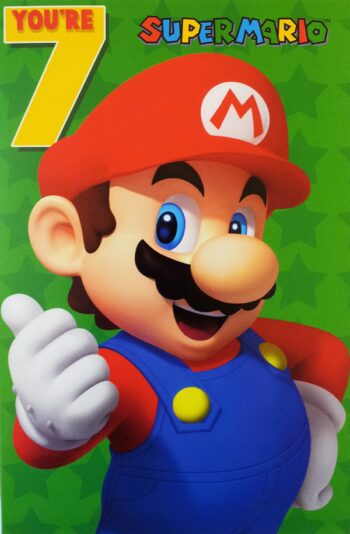 Biglietto Auguri XL Super Mario 7 anni
