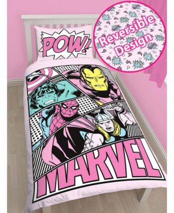 Parure copripiumino singolo Marvel Pink