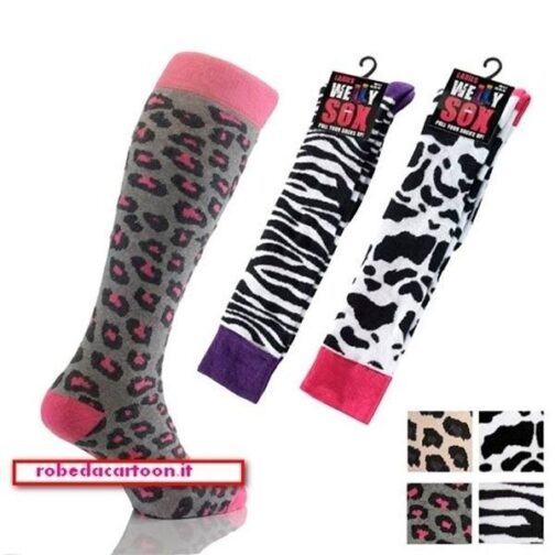 Set 4 calze stampa animalier misura 35-41