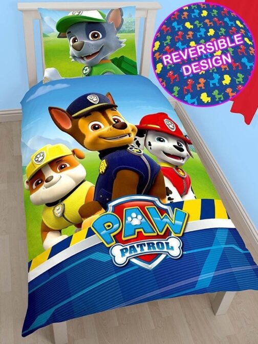 Paw Patrol - Parure Copripiumino singolo double-face cotone