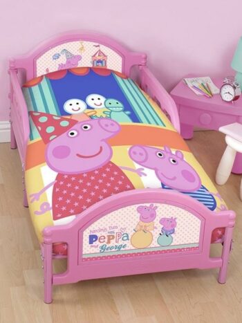 Parure copripiumino lettino con sponde Peppa Pig Funfair