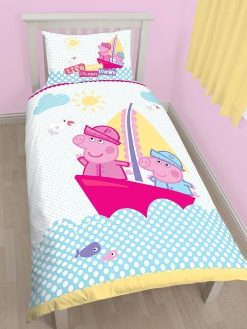 Parure Copripiumino Singolo Peppa Pig e George Marinai