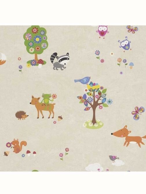 Carta da parati Animali del Bosco 10mt -beige-