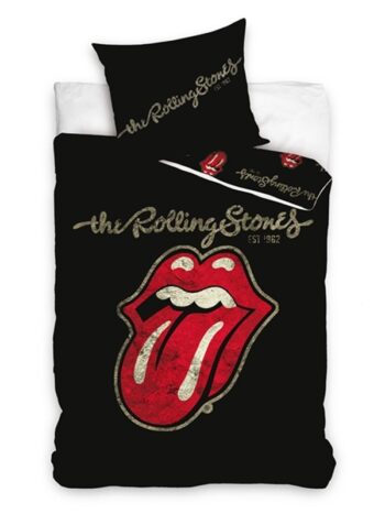 Parure copripiumino singola reversibile Rolling Stones nero