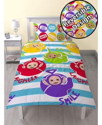 Parure copripiumino letto singolo Teletubbies double-face