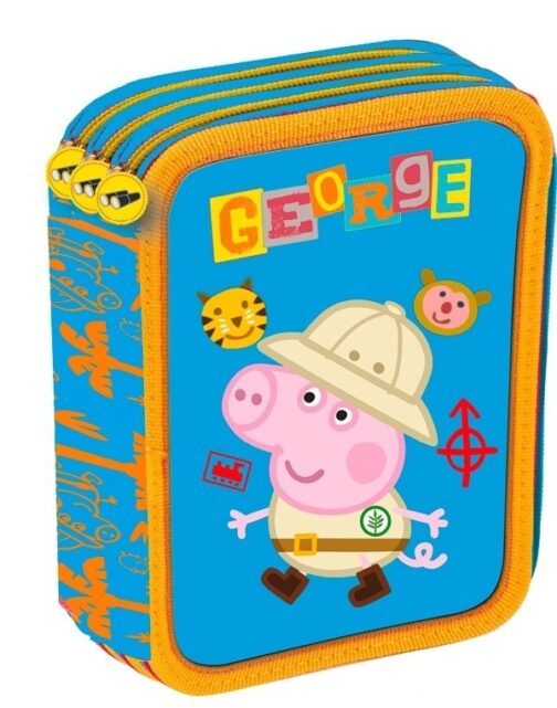 Astuccio triplo completo George Mission Peppa Pig