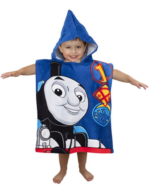 Accappatoio poncho con cappuccio Trenino Thomas