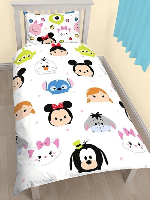 Parure Copripiumino singolo double-face Disney Tsum-Tsum